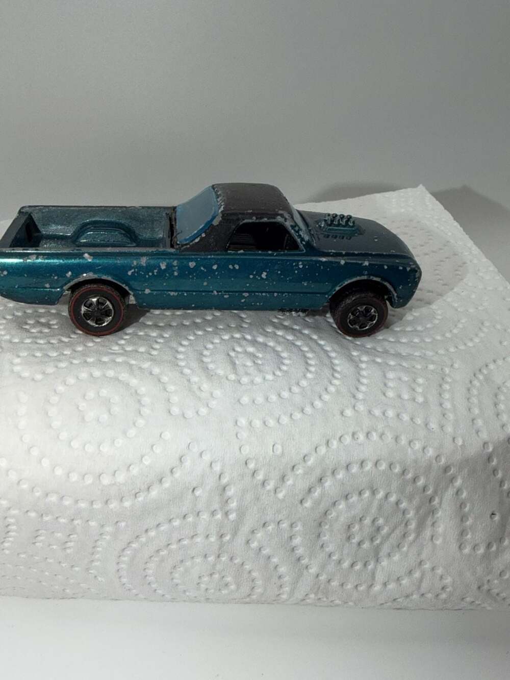 Vintage Hot Wheels Redline 1967 Custom Fleetside Aqua Toy Car